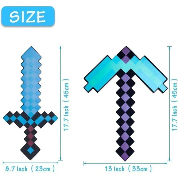 17.7''/45cm Pick Axe Sword Plush Toys  For Halloween Christmas - Picture 2 of 6